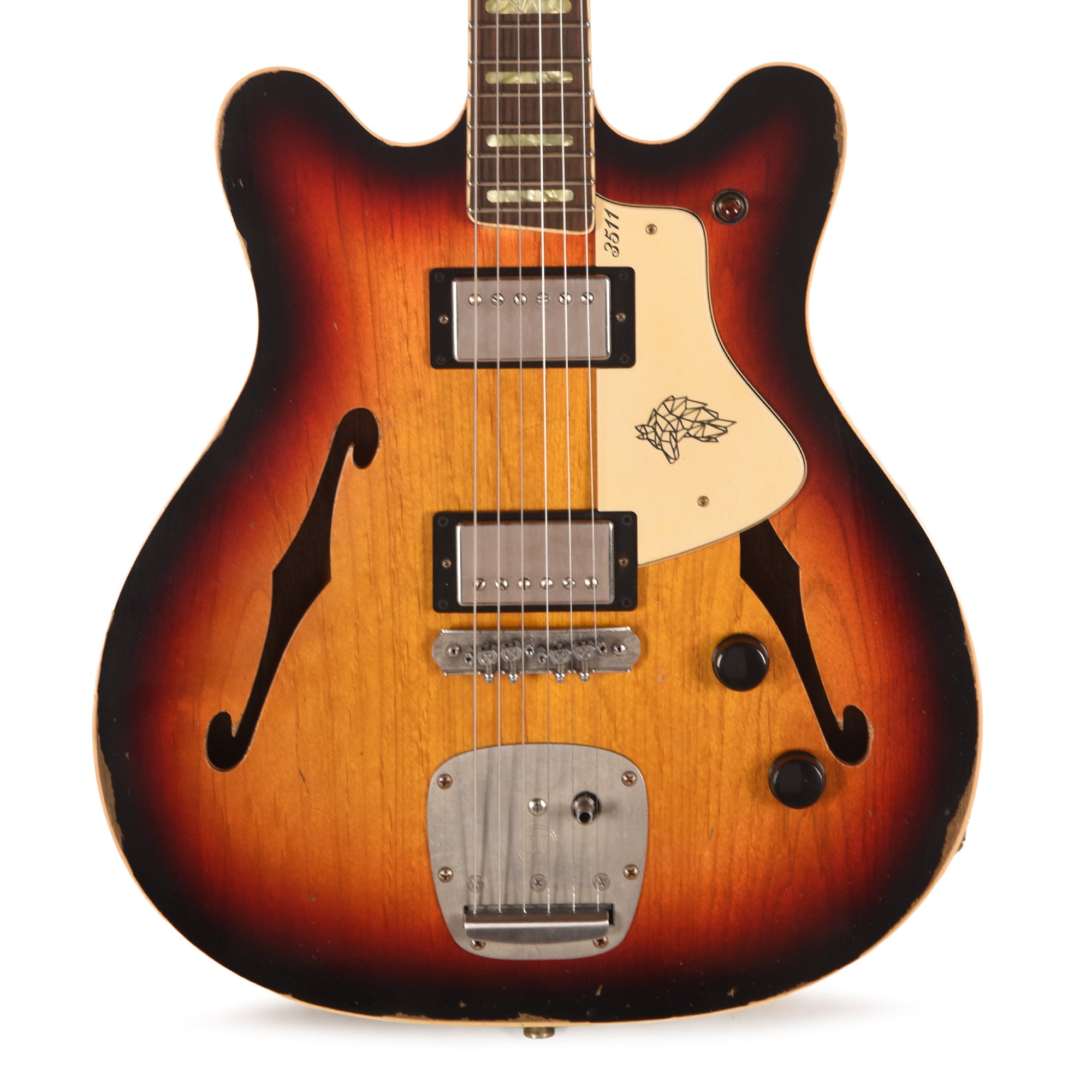 Castedosa 3511 Lobo Semi-Hollow Aged 3-Tone Sunburst w/TS Humbuckers Electric Guitars / Semi-Hollow
