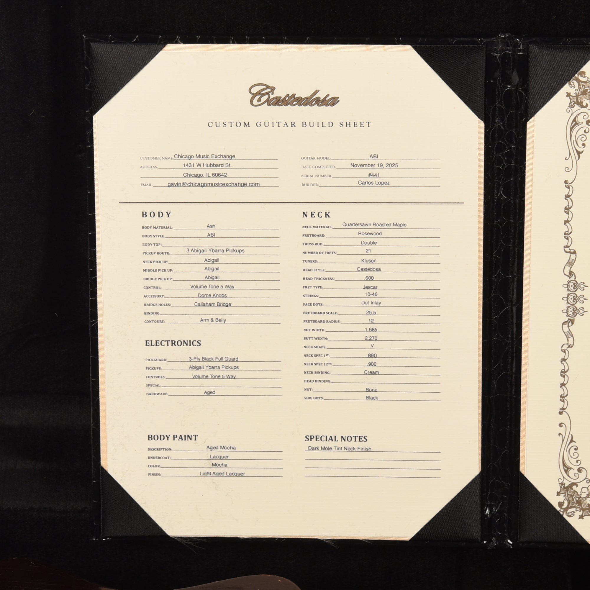 Castedosa ABI Aged Mocha w/Abigail Ybarra Pickups Electric Guitars / Solid Body