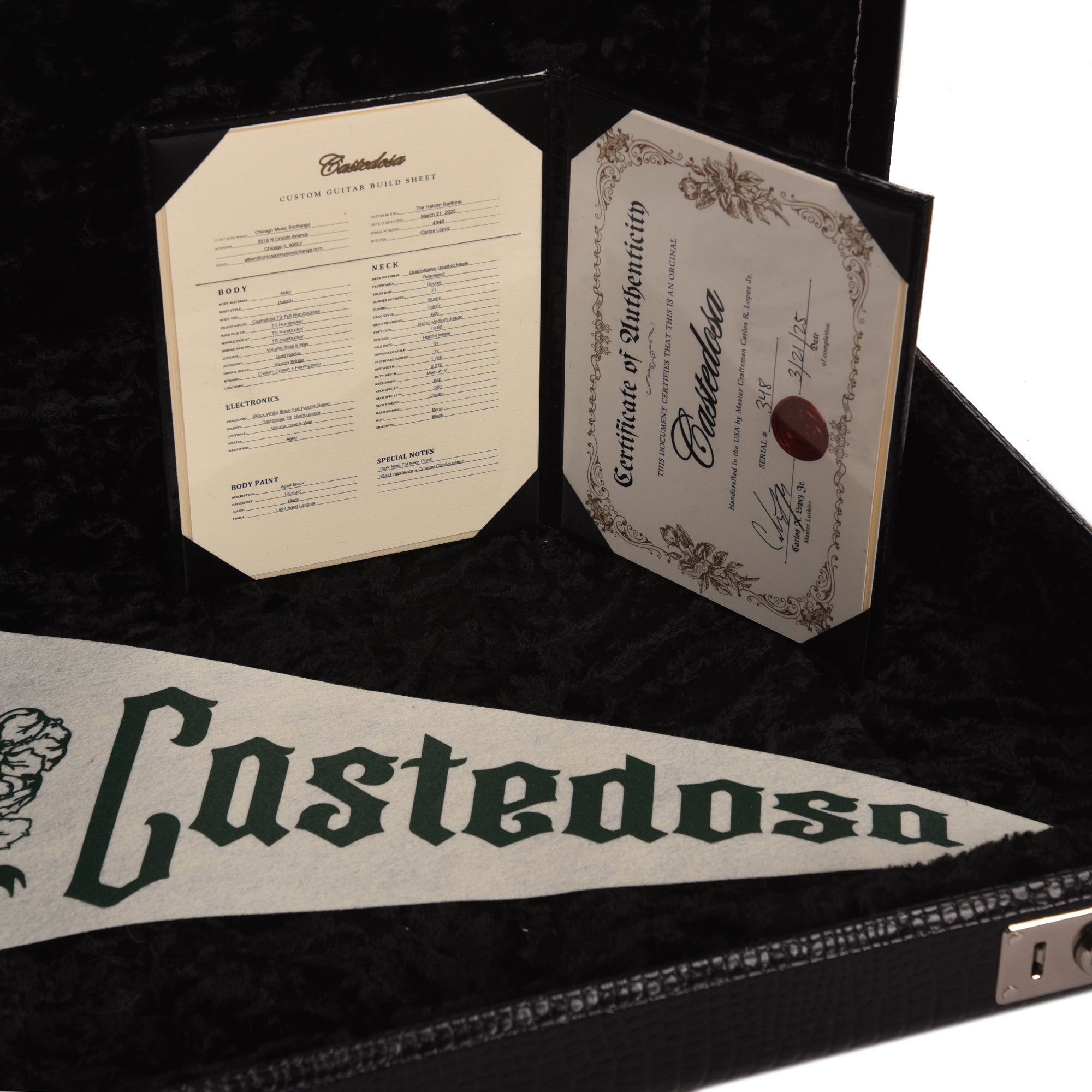 Castedosa The Halcón Custom Baritone Light Aged Lacquer Aged Black Electric Guitars / Solid Body