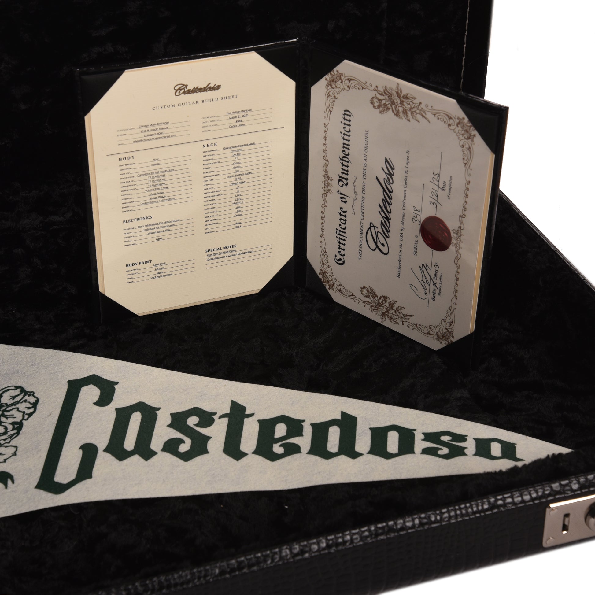 Castedosa The Halcón Custom Baritone Light Aged Lacquer Aged Black Electric Guitars / Solid Body
