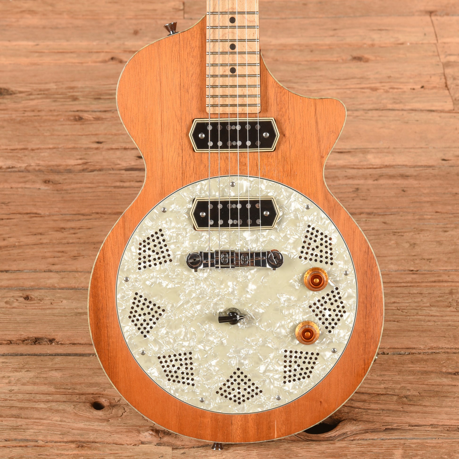 Chandler Lectraslide Resonator Guitar Natural Electric Guitars