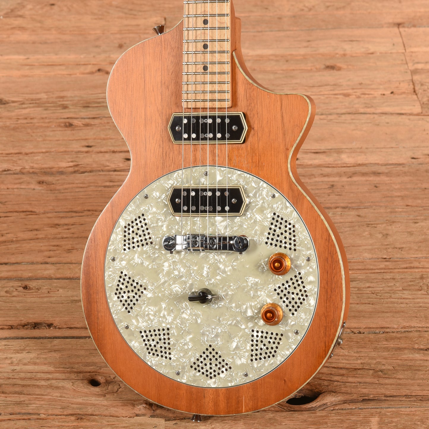 Chandler Lectraslide Resonator Guitar Natural Electric Guitars