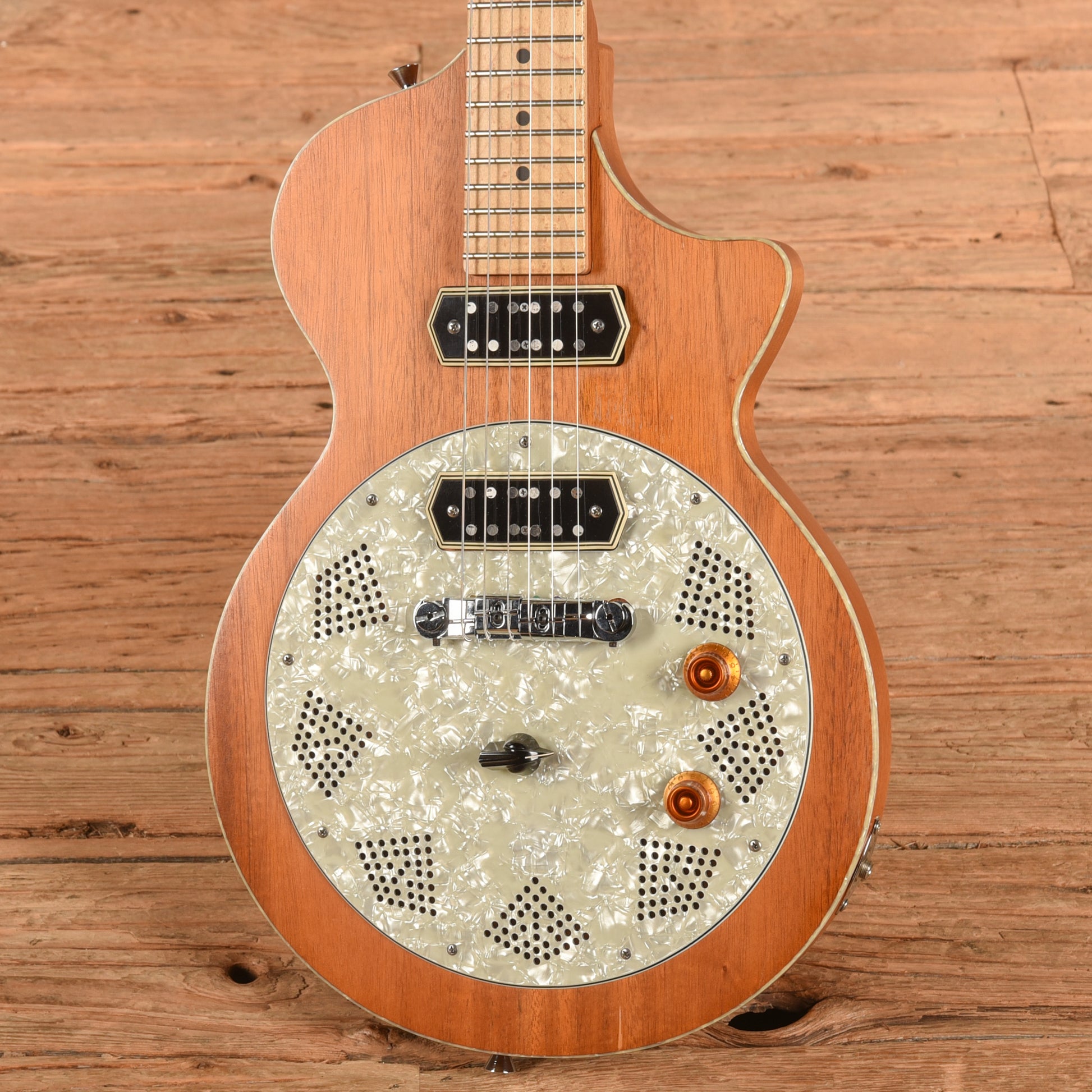 Chandler Lectraslide Resonator Guitar Natural Electric Guitars