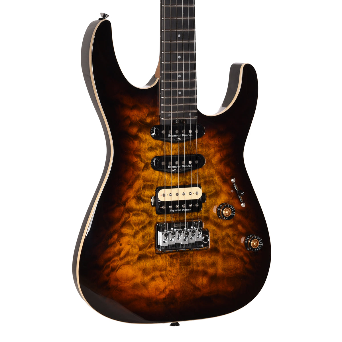 Charvel Pro-Mod Plus Dinky DK24 HSS Amber Tiger Eye Electric Guitars