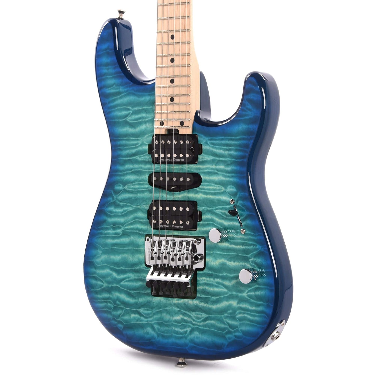 Charvel MJ San Dimas Style 1 HSH FR M QM Caribbean Burst Electric Guitars / Solid Body