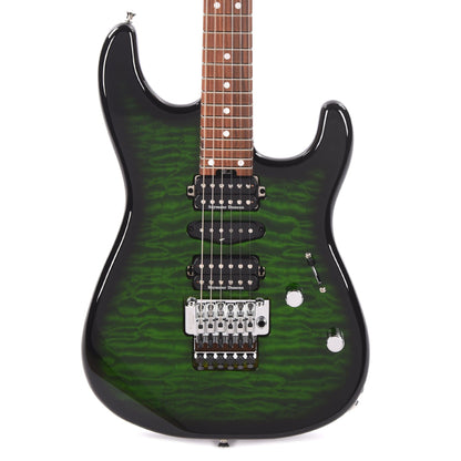 Charvel MJ San Dimas Style 1 HSH FR PF QM Transparent Green Burst Electric Guitars / Solid Body