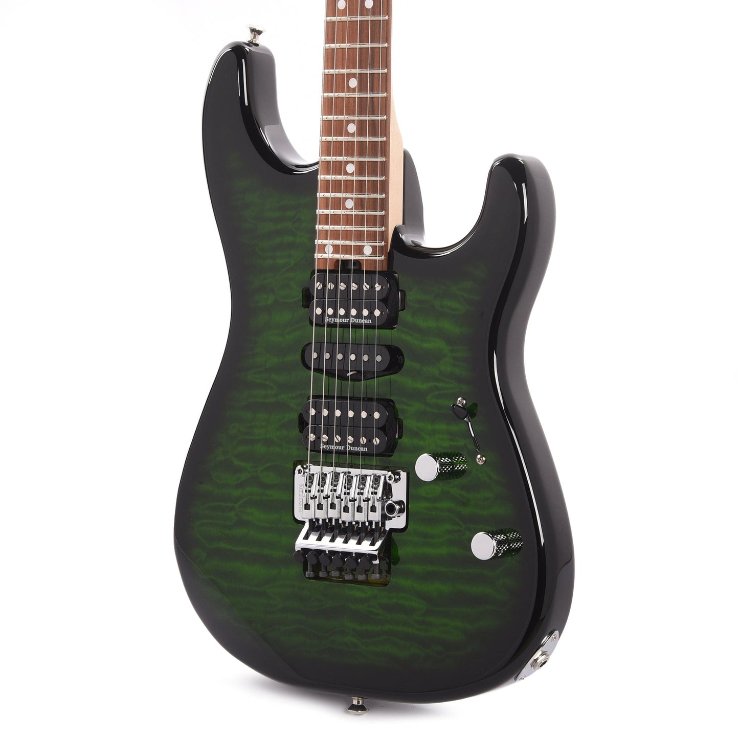 Charvel MJ San Dimas Style 1 HSH FR PF QM Transparent Green Burst Electric Guitars / Solid Body