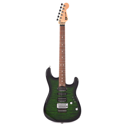 Charvel MJ San Dimas Style 1 HSH FR PF QM Transparent Green Burst Electric Guitars / Solid Body