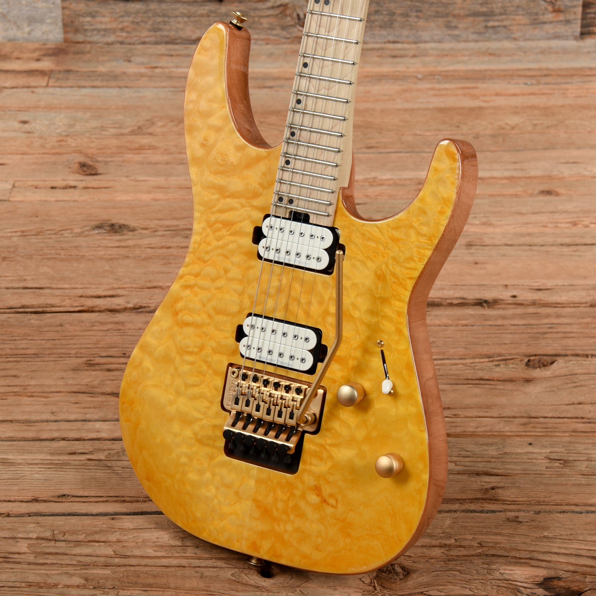Charvel Pro-Mod DK24 HH FR M Mahogany with Quilt Maple Top Dark Amber 2022 Electric Guitars / Solid Body
