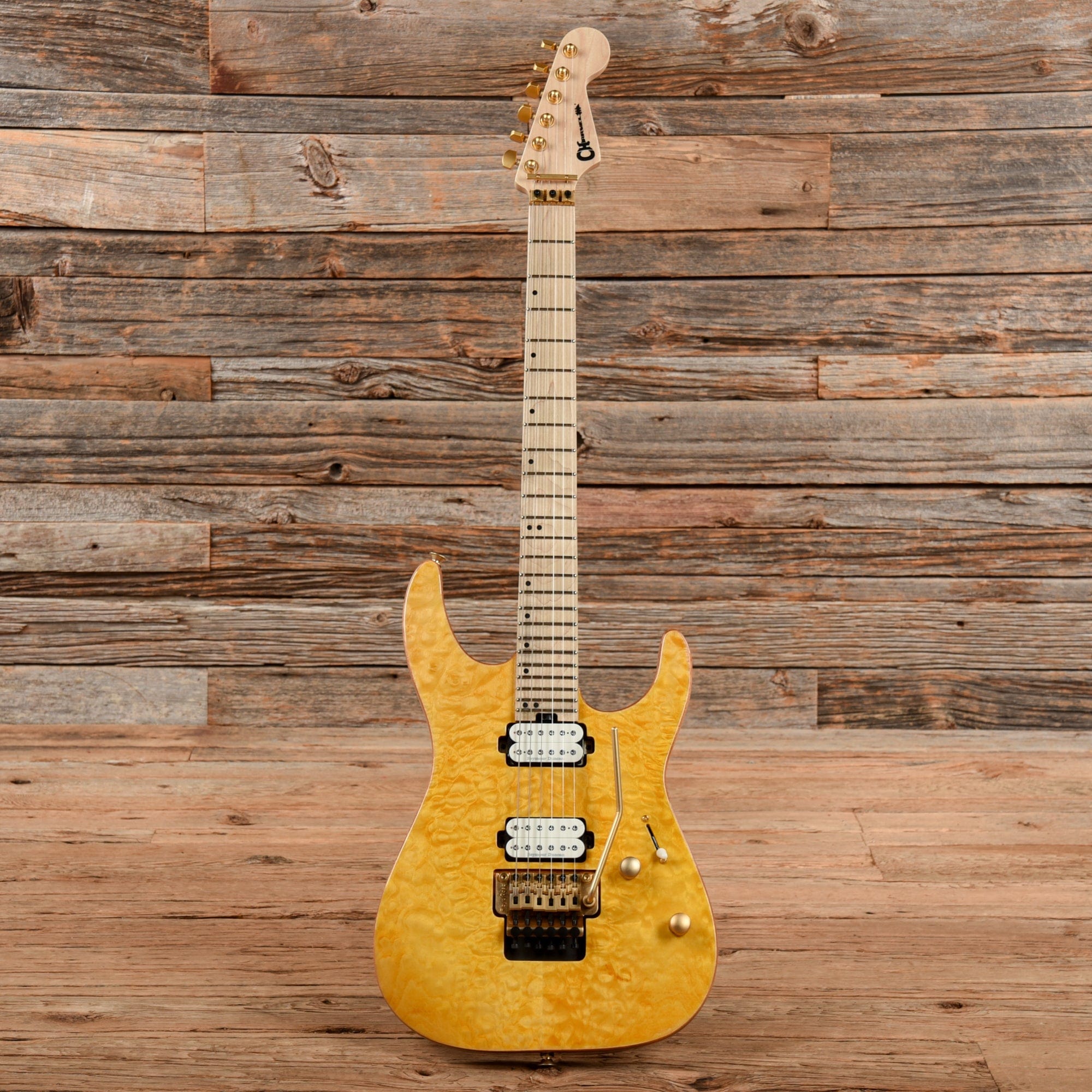 Charvel Pro-Mod DK24 HH FR M Mahogany with Quilt Maple Top Dark Amber 2022 Electric Guitars / Solid Body