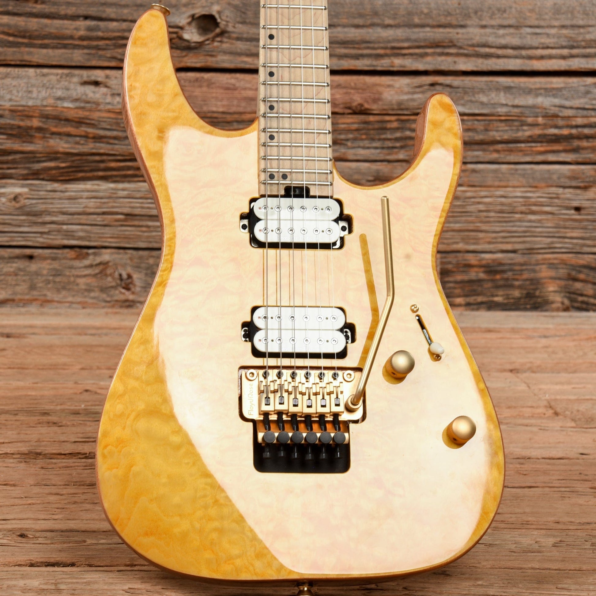 Charvel Pro-Mod DK24 HH FR M Mahogany with Quilt Maple Top Dark Amber 2022 Electric Guitars / Solid Body