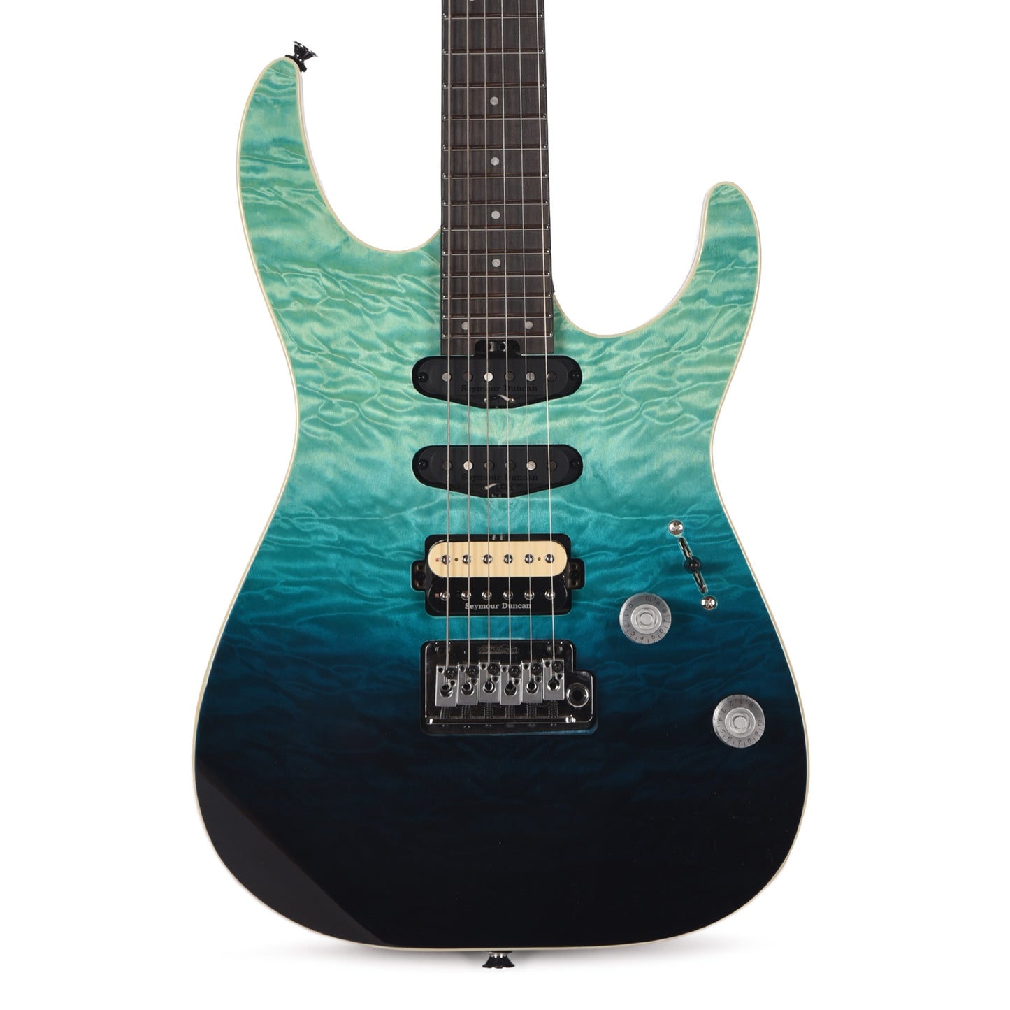 Charvel Pro-Mod Plus Dinky DK24 HSS 2PT EB QM Blue Curaçao Electric Guitars / Solid Body