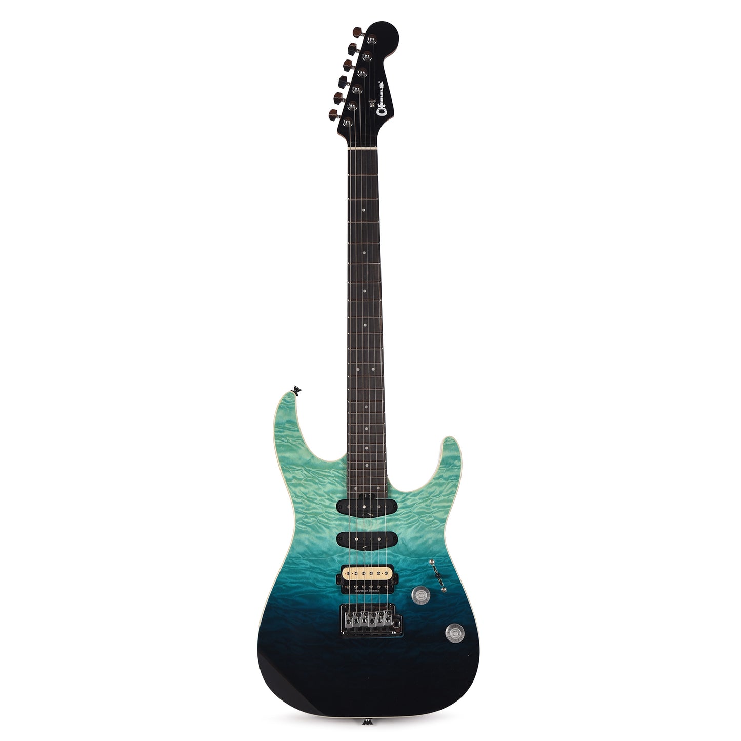 Charvel Pro-Mod Plus Dinky DK24 HSS 2PT EB QM Blue Curaçao Electric Guitars / Solid Body