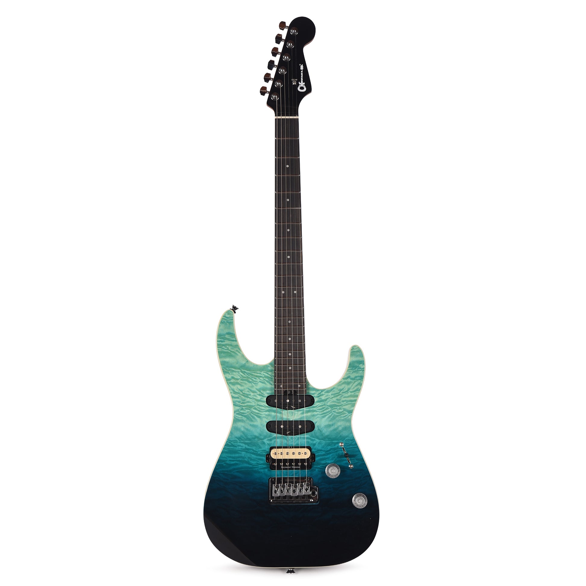 Charvel Pro-Mod Plus Dinky DK24 HSS 2PT EB QM Blue Curaçao Electric Guitars / Solid Body