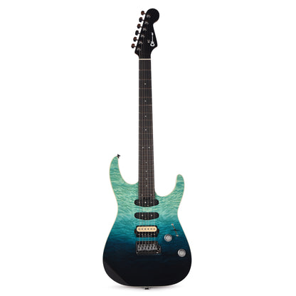 Charvel Pro-Mod Plus Dinky DK24 HSS 2PT EB QM Blue Curaçao Electric Guitars / Solid Body