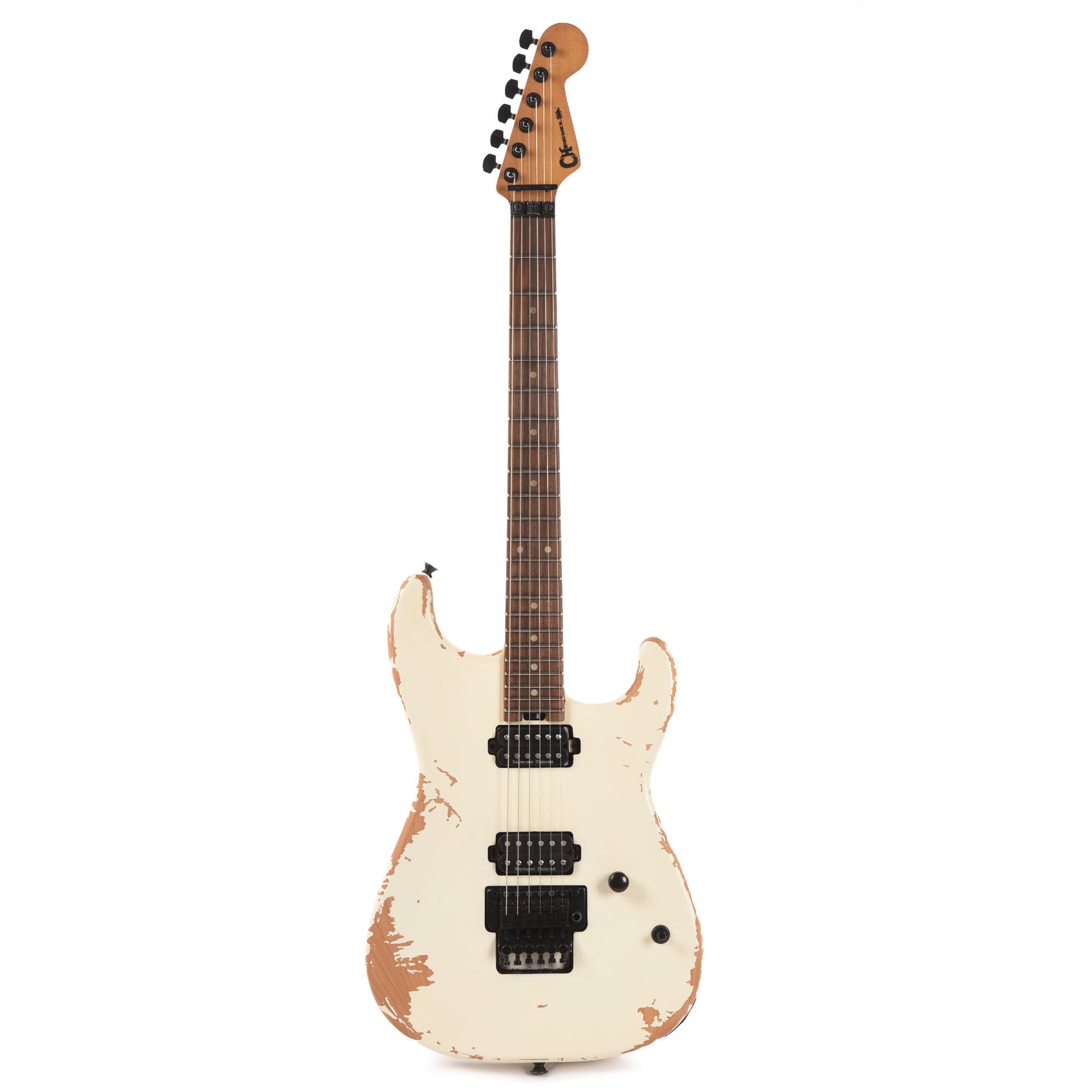 Charvel Pro-Mod Relic San Dimas Style 1 HH FR PF Weathered White Electric Guitars / Solid Body