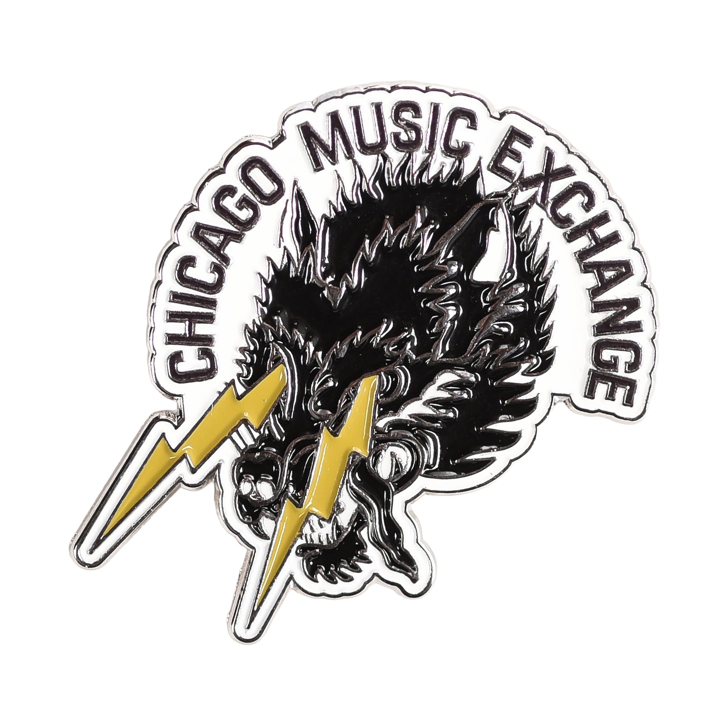 CME "Wolf Lightning" Soft Enamel Pin, 1.25" Die Cut Clothing & Collectibles