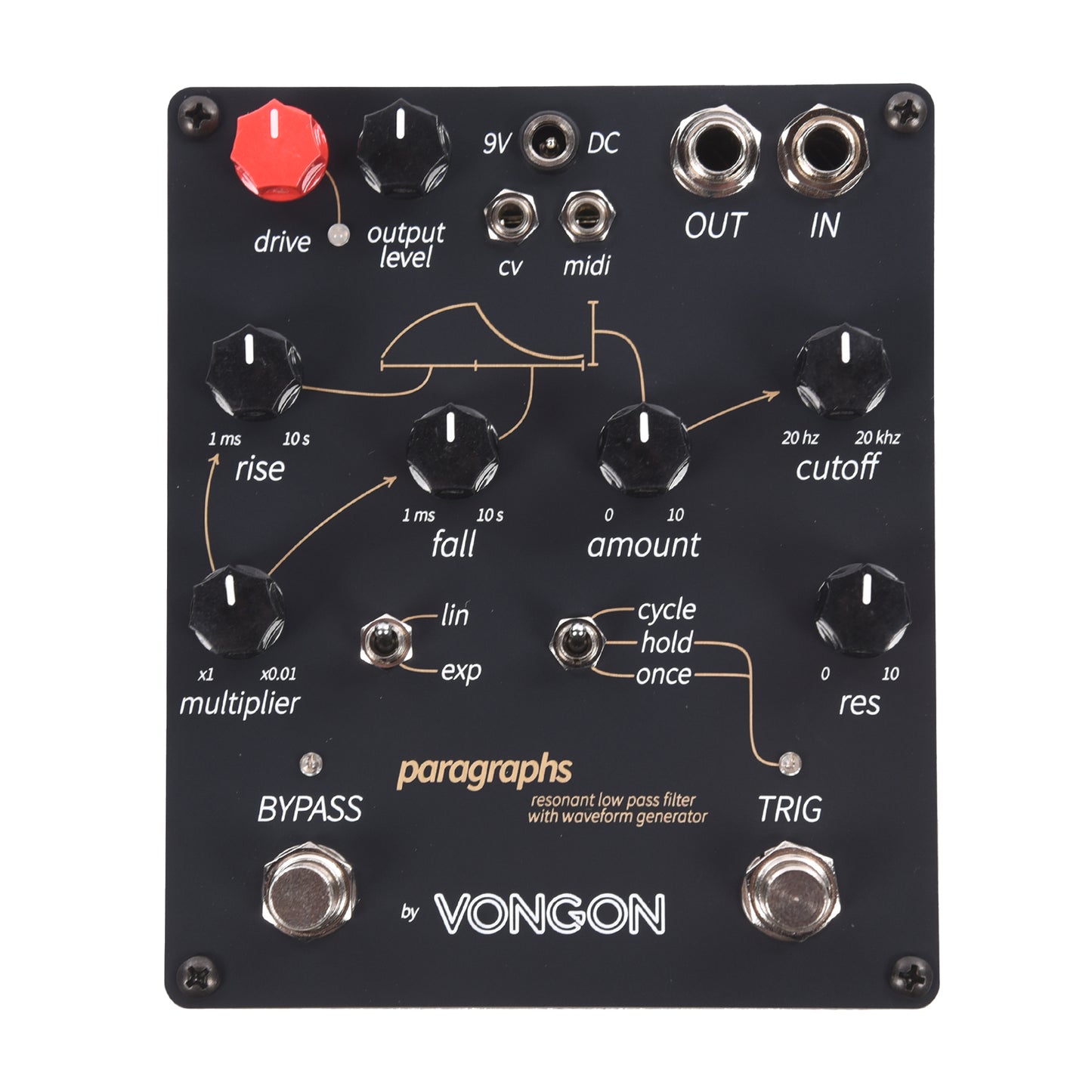 Vongon Paragraphs Resonant Lowpass Filter Effects Pedal w/ Waveform Generator