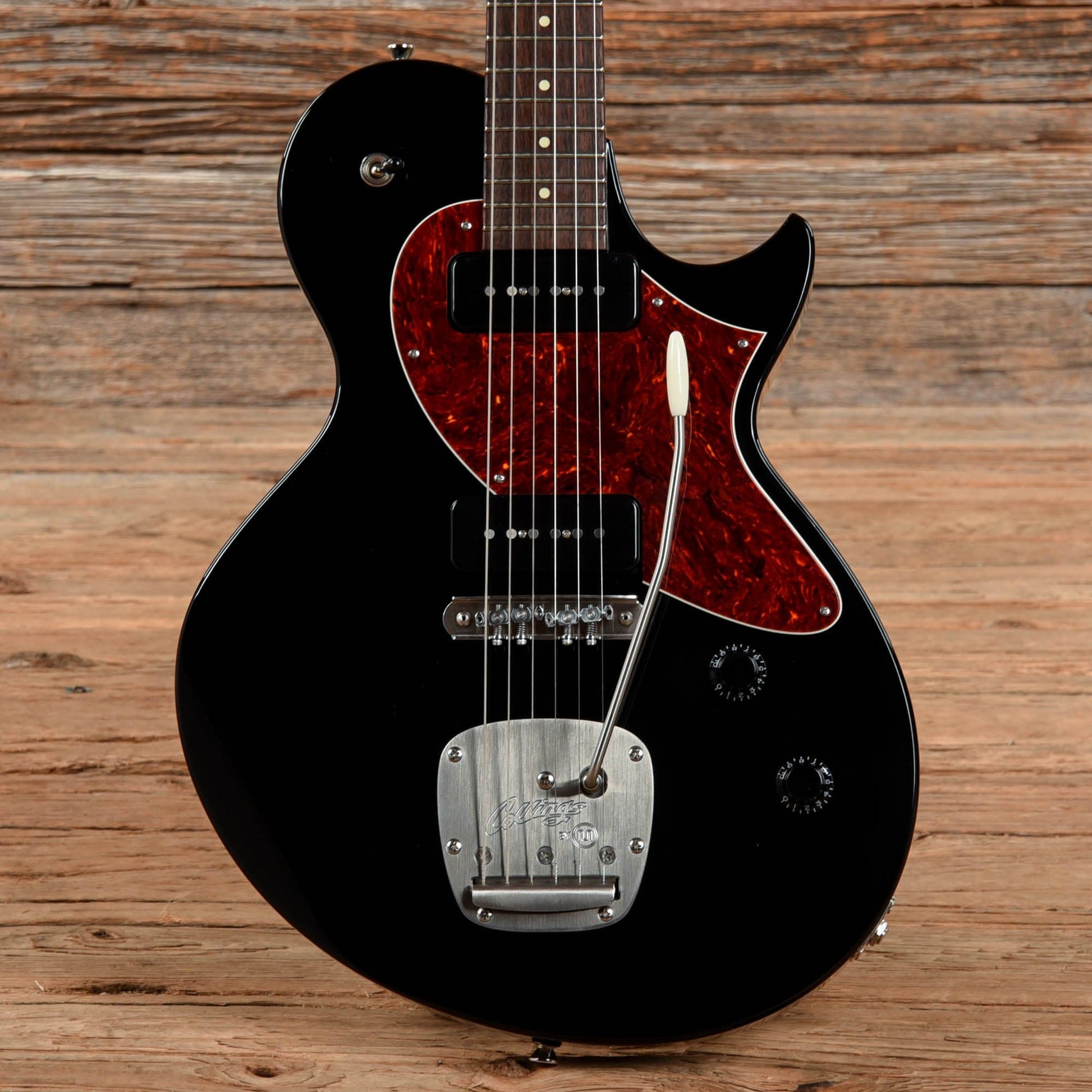 Collings 360 LT Jet Black w/Flame Maple Neck & Tortoise Pickguard Electric Guitars / Solid Body
