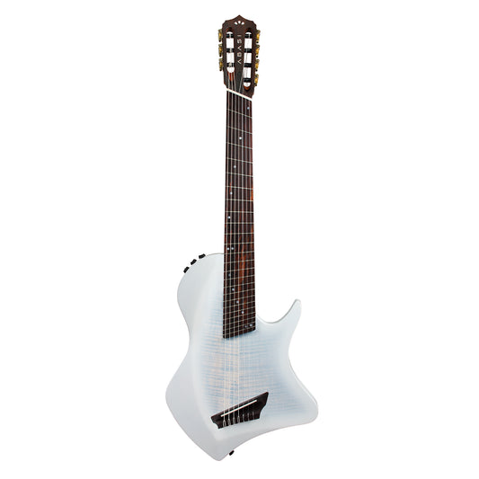 Cordoba Abasi Stage 7 7-String Solidbody Nylon String Acoustic-Electric Guitar White Burst Acoustic Guitars / Classical