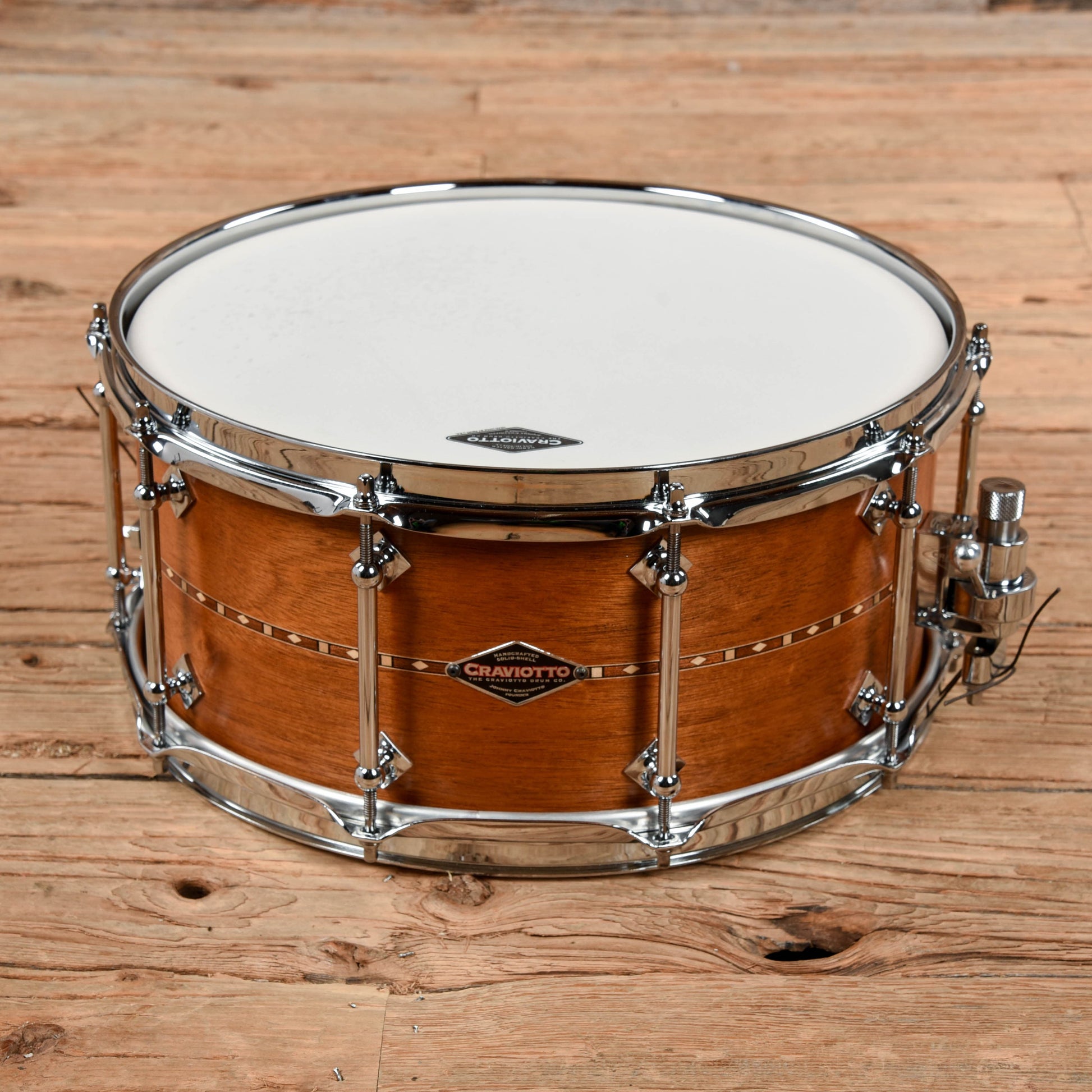 Craviotto Custom Shop 6.5x14 Snare Drum Mahogany Maple w/ Cherry Inlay Snare Drum USED Drums and Percussion / Acoustic Drums / Snare