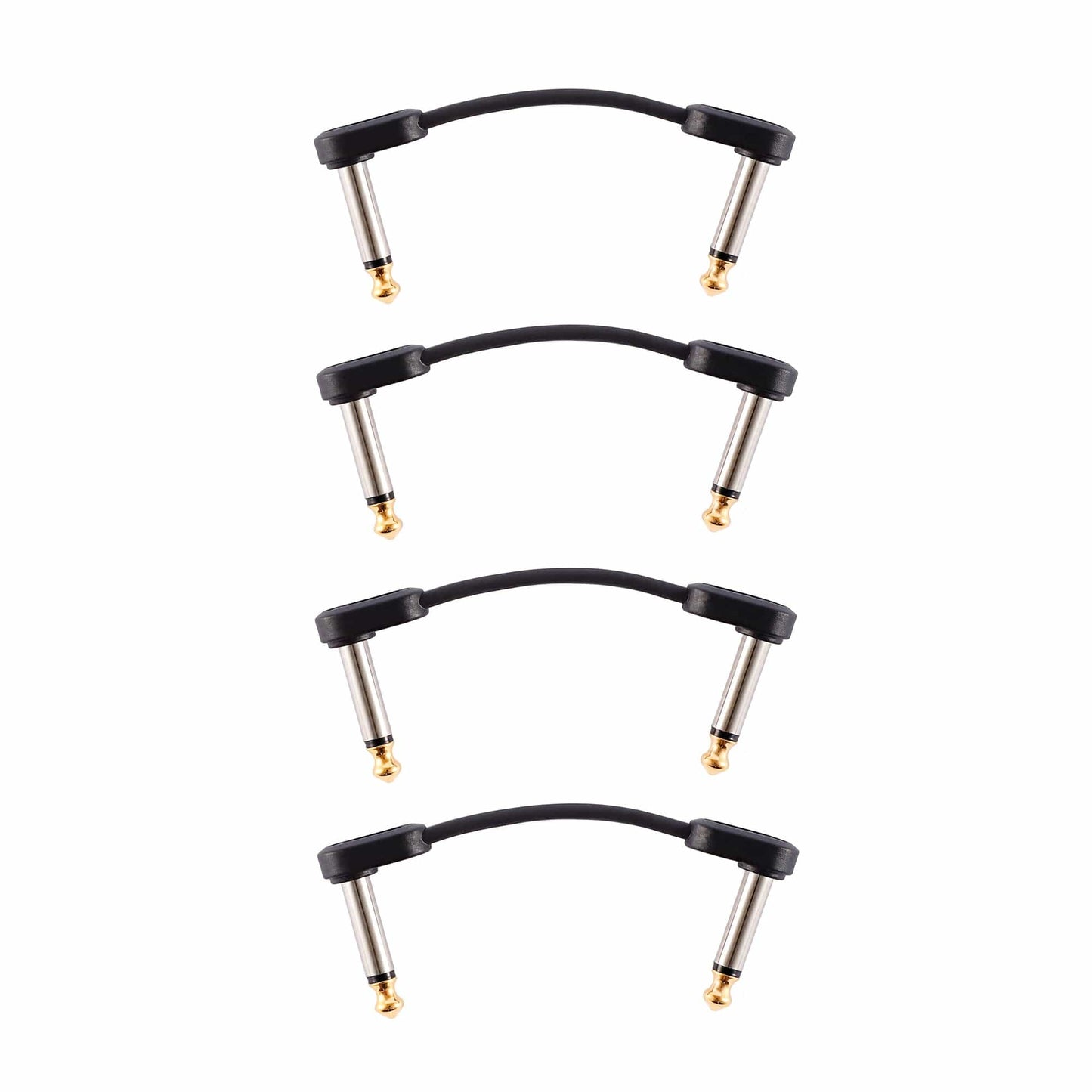 D'Addario Flat Patch Cable 2" Right Angle 2-Pack 2 Pack Bundle Accessories / Cables