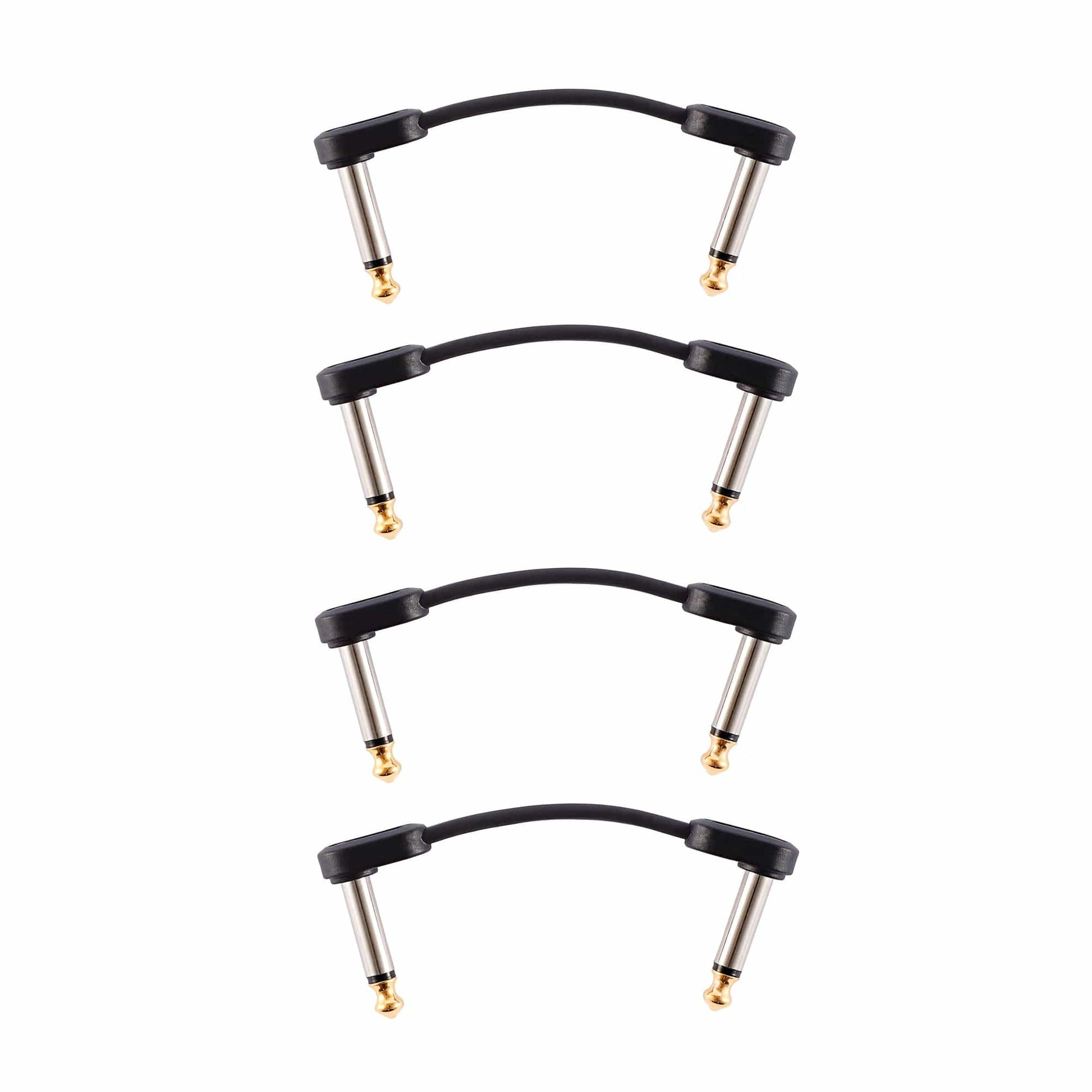 D'Addario Flat Patch Cable 2" Right Angle 2-Pack 2 Pack Bundle Accessories / Cables