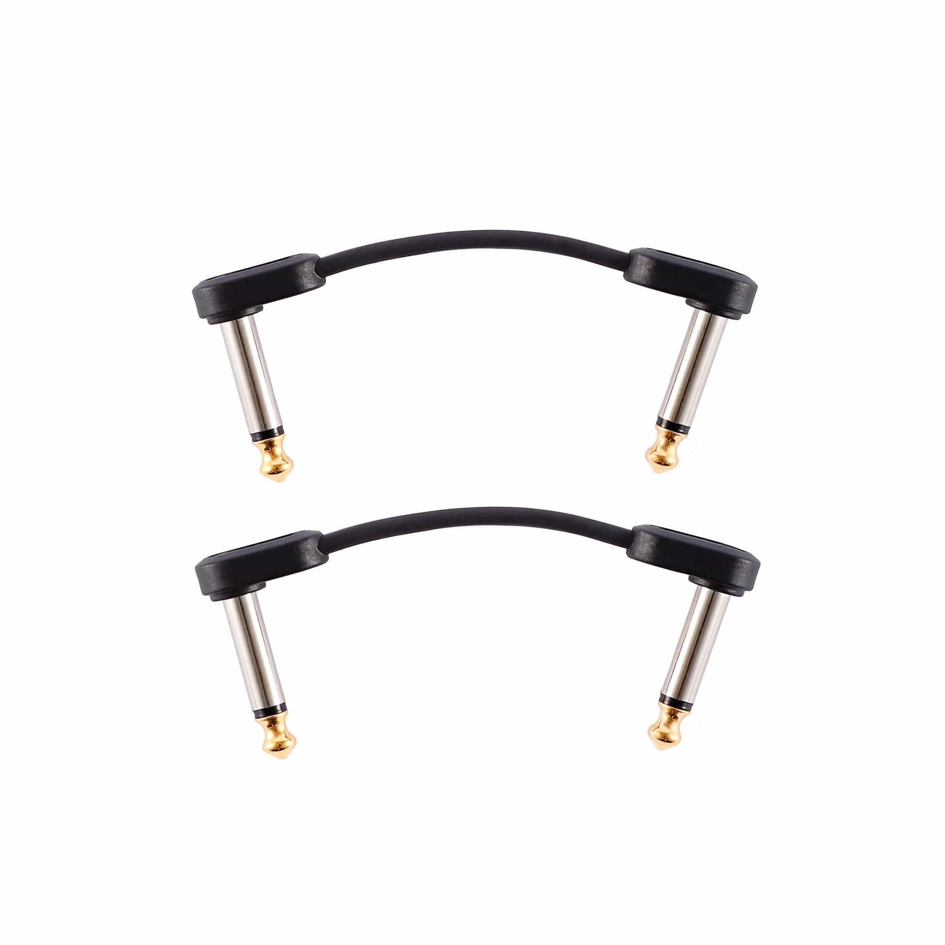 D'Addario Flat Patch Cable 2' Right Angle 2 Pack Bundle Accessories / Cables