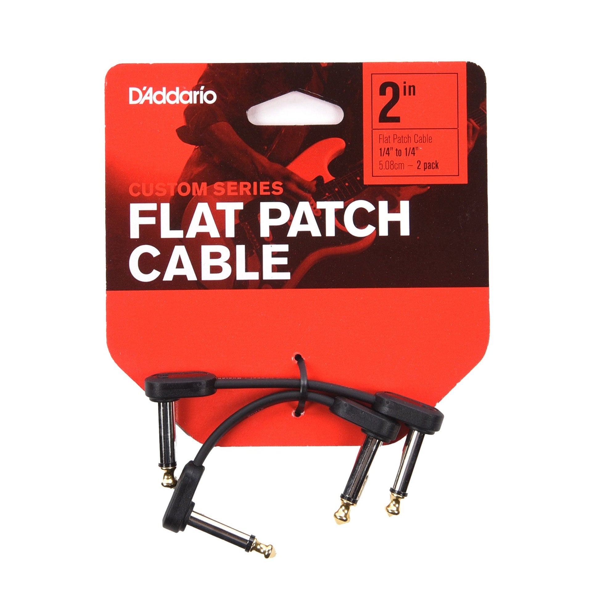 D'Addario Flat Patch Cable 2" Right Angle Twin Pack Accessories / Cables