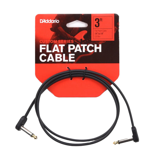 D'Addario Flat Patch Cable 3' Right Angle Accessories / Cables