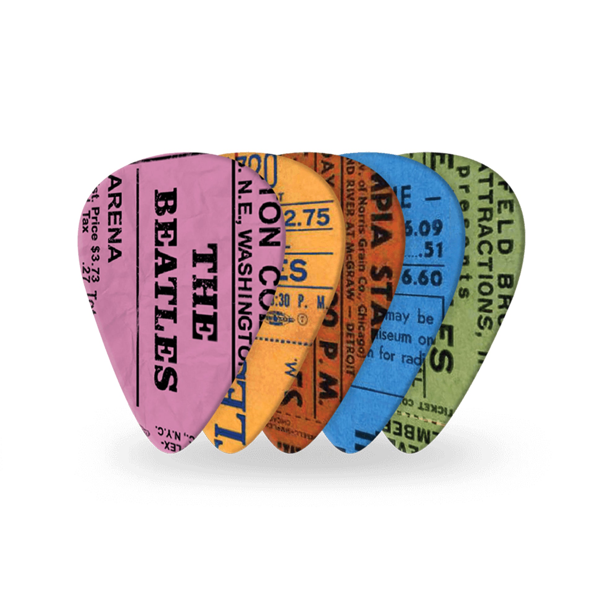 D'Addario The Beatles 1964 Tour Ticket Stubs Guitar Picks Medium Gauge (.70mm) 10-Pack Accessories / Picks