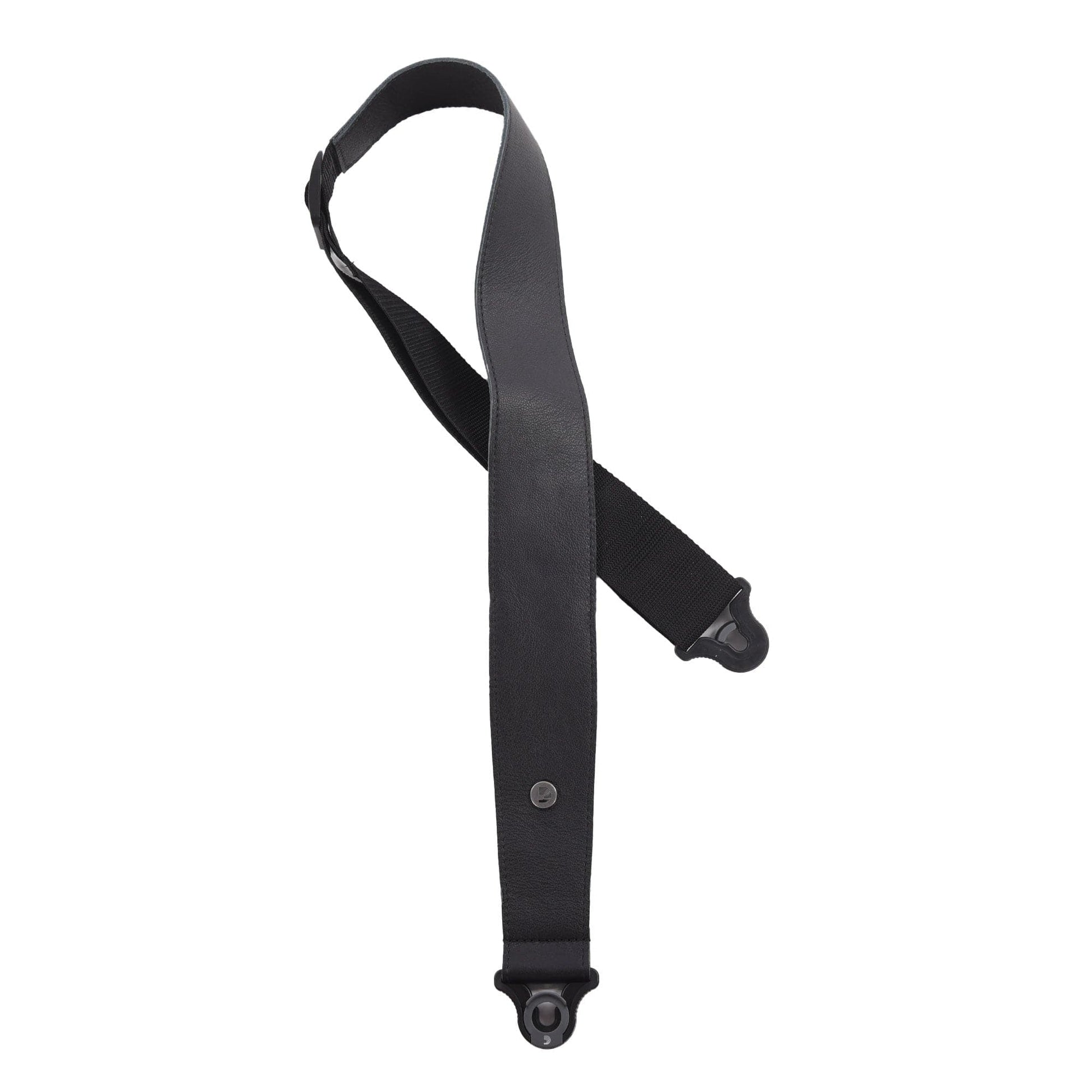D'Addario 2.5" Comfort Leather Auto Lock Guitar Strap Black Accessories / Straps