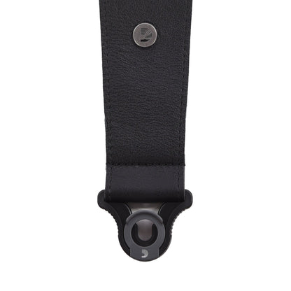 D'Addario 2.5" Comfort Leather Auto Lock Guitar Strap Black Accessories / Straps