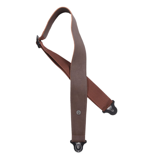 D'Addario 2.5" Comfort Leather Auto Lock Guitar Strap Brown Accessories / Straps