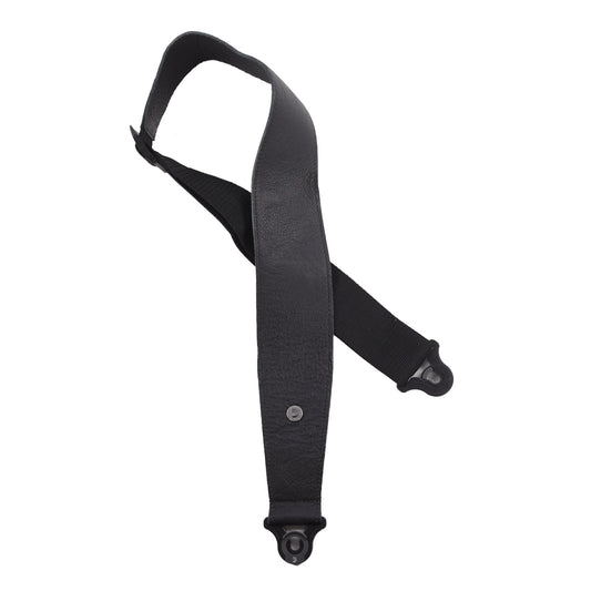 D'Addario 3.0" Comfort Leather Auto Lock Guitar Strap Black Accessories / Straps