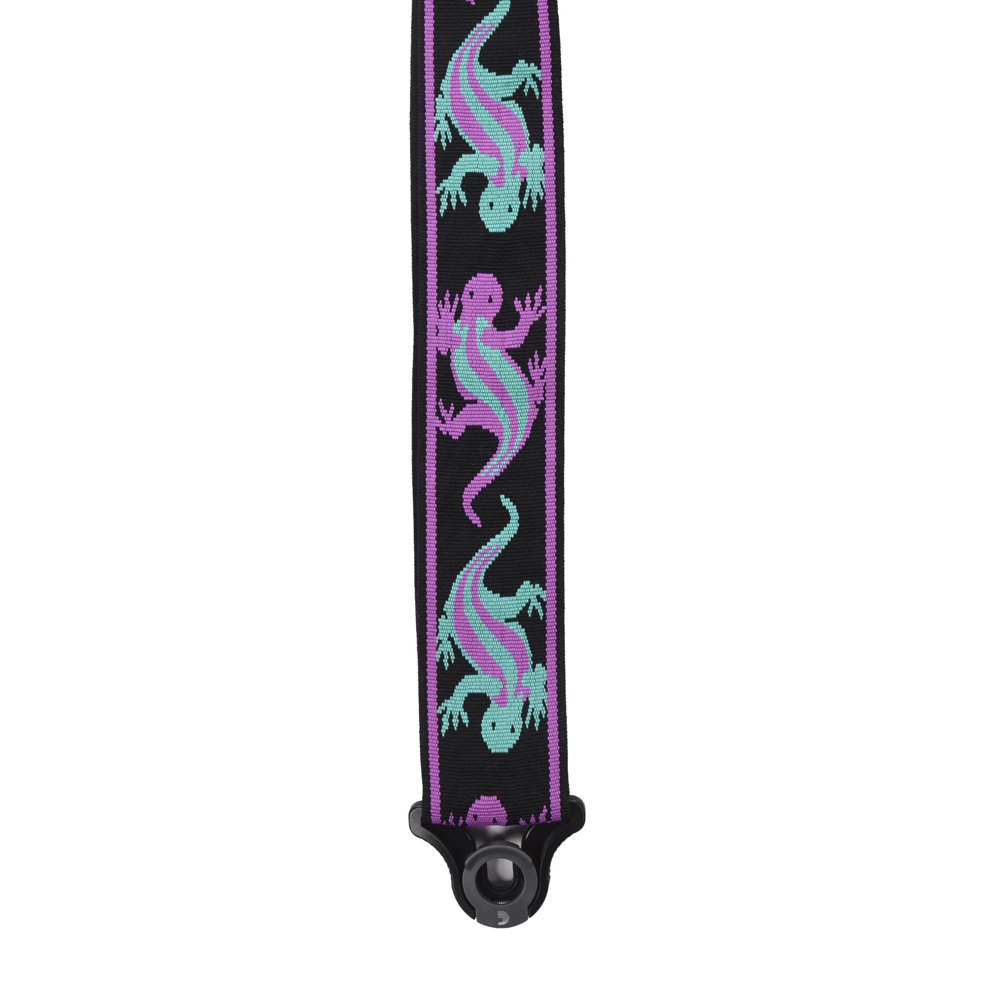 D'Addario Auto Lock Vintage Planet Waves Lizards Guitar Strap Green/Purple Accessories / Straps