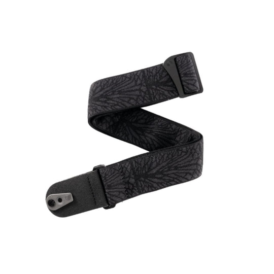 D'Addario Pad Lock Woven Guitar Strap Lightning Black Tubular Accessories / Straps