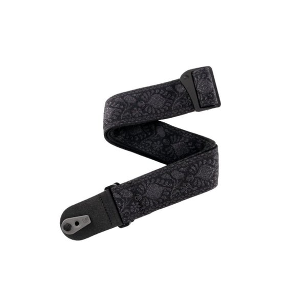 D'Addario Pad Lock Woven Guitar Strap Monterey Black Tubular Chicago
