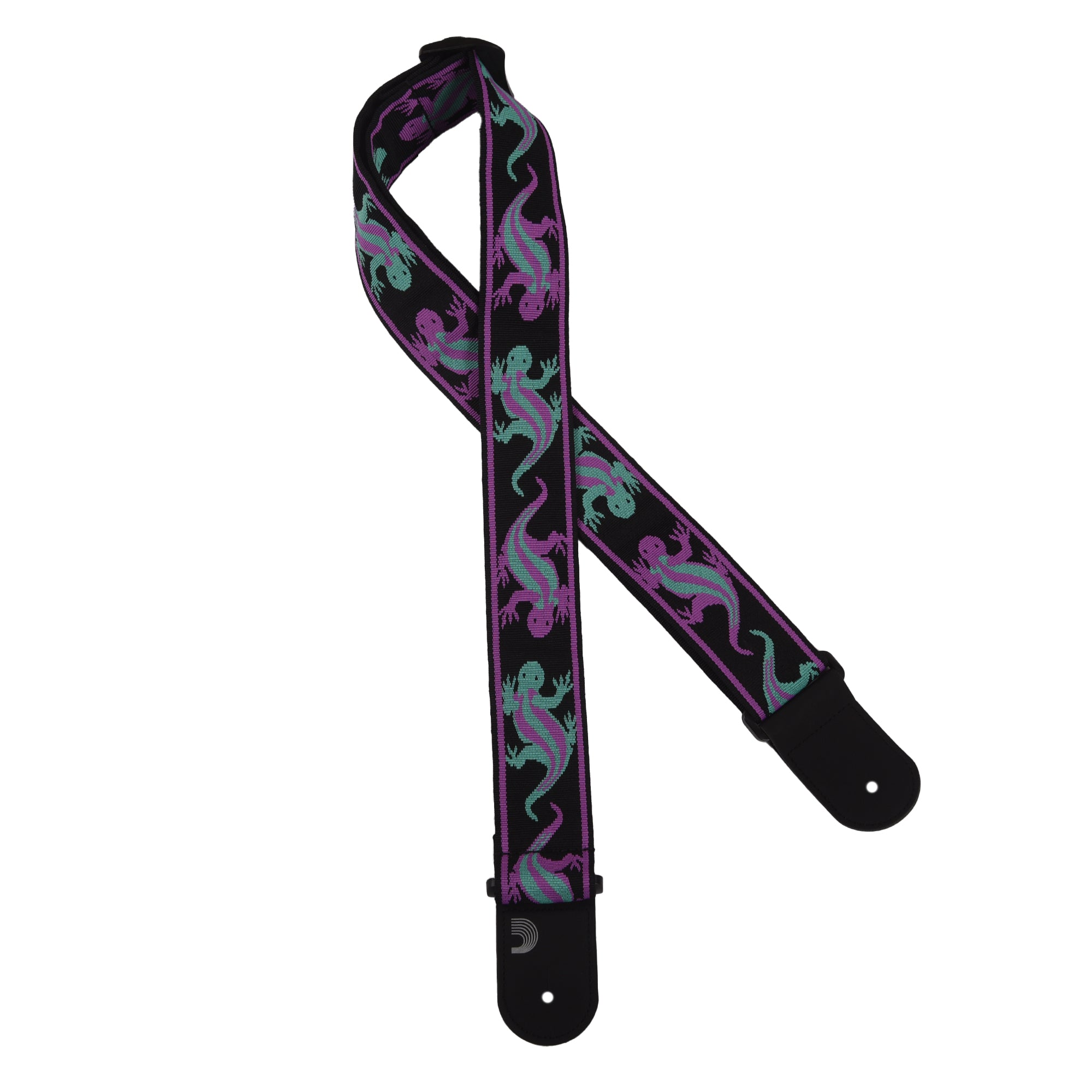 D'Addario Vintage Planet Waves Lizards Guitar Strap Green/Purple Accessories / Straps
