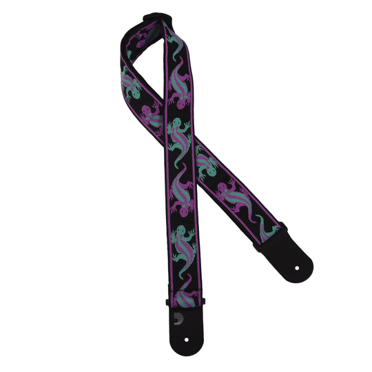 D'Addario Vintage Planet Waves Lizards Guitar Strap Green/Purple Accessories / Straps