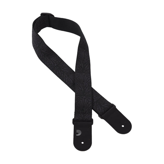 D'Addario Woven Guitar Strap Lightning Black Tubular Accessories / Straps