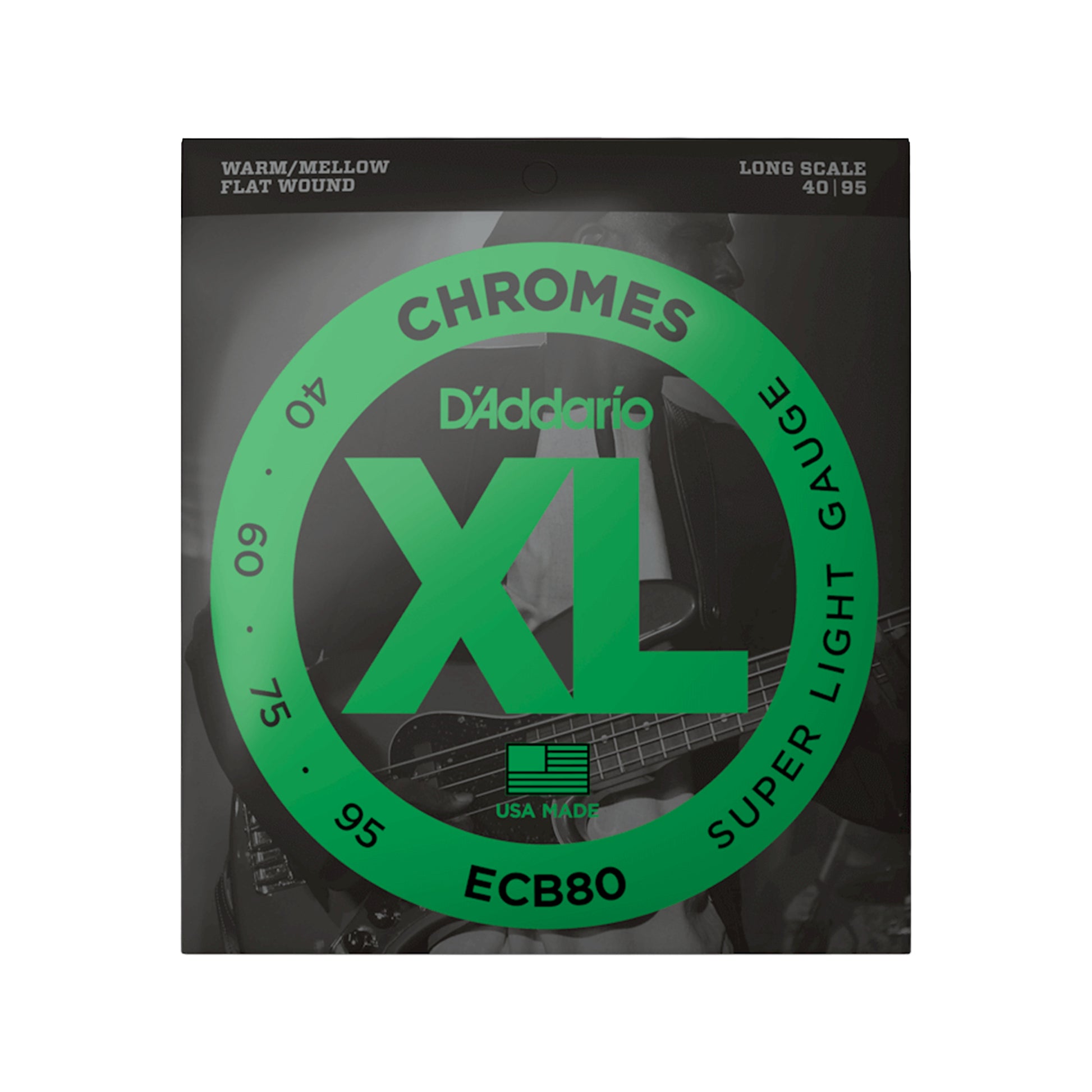 D\'Addario ECB80 XL Chromes Flat Wound Bass Strings Long Scale 40-95 Accessories / Strings / Bass Strings