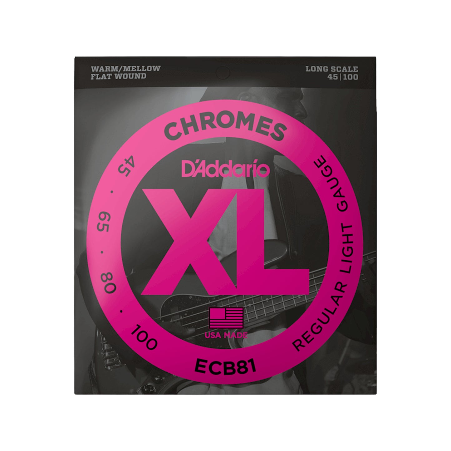 D'Addario ECB81 XL Chromes Flat Wound Bass Strings Long Scale 45-100 Accessories / Strings / Bass Strings