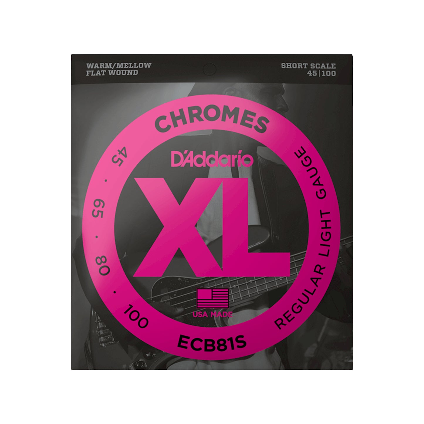 D'Addario ECB81S Chromes Flat Wound 45-100 Short Scale Accessories / Strings / Bass Strings