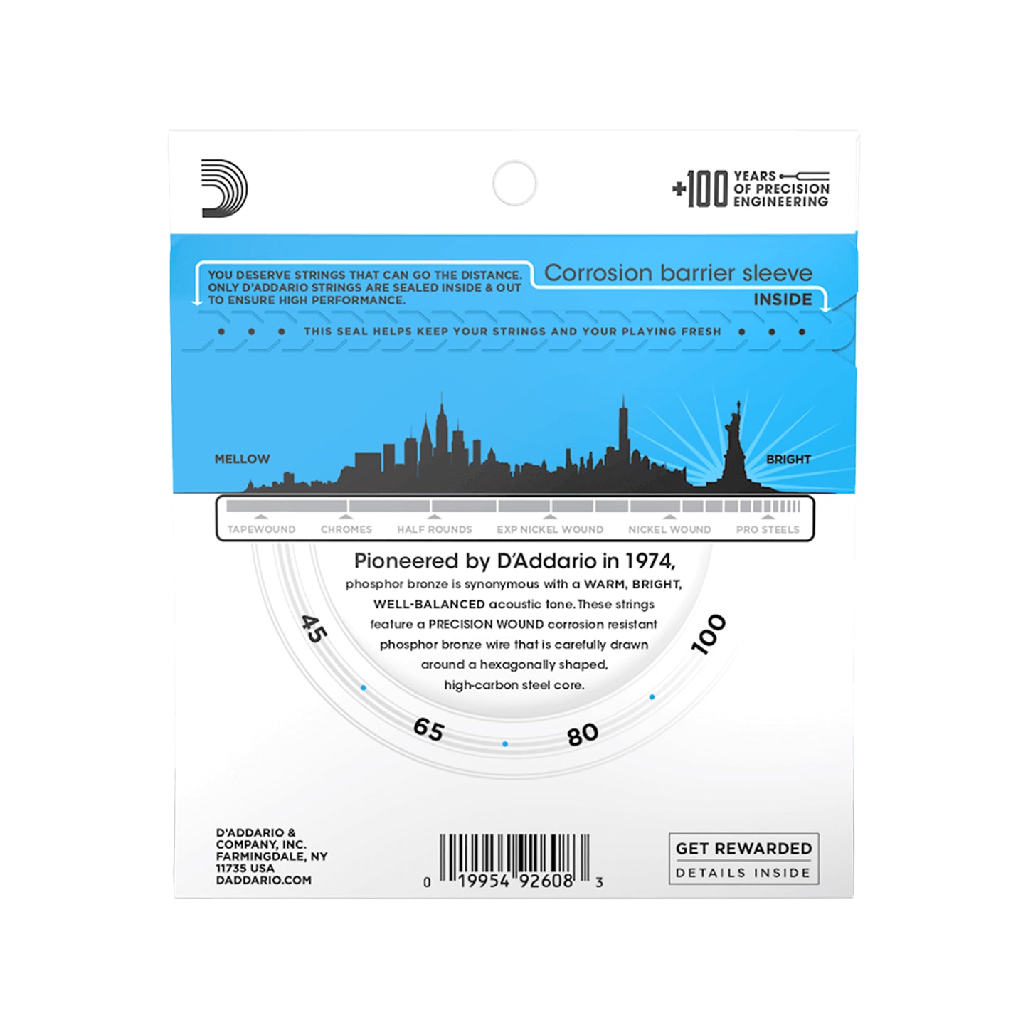 D'Addario EPBB170 Phospher Bronze Acoustic Bass String 45-100 Long scale Accessories / Strings / Bass Strings