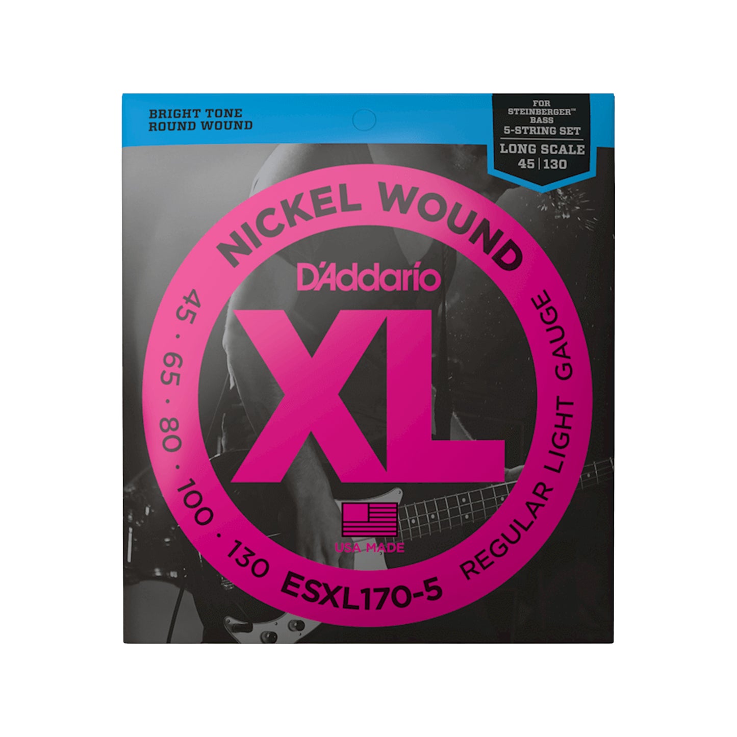 D'Addario ESXL170-5 5-String Double Ball End Regular Light Bass 45-130 Accessories / Strings / Bass Strings