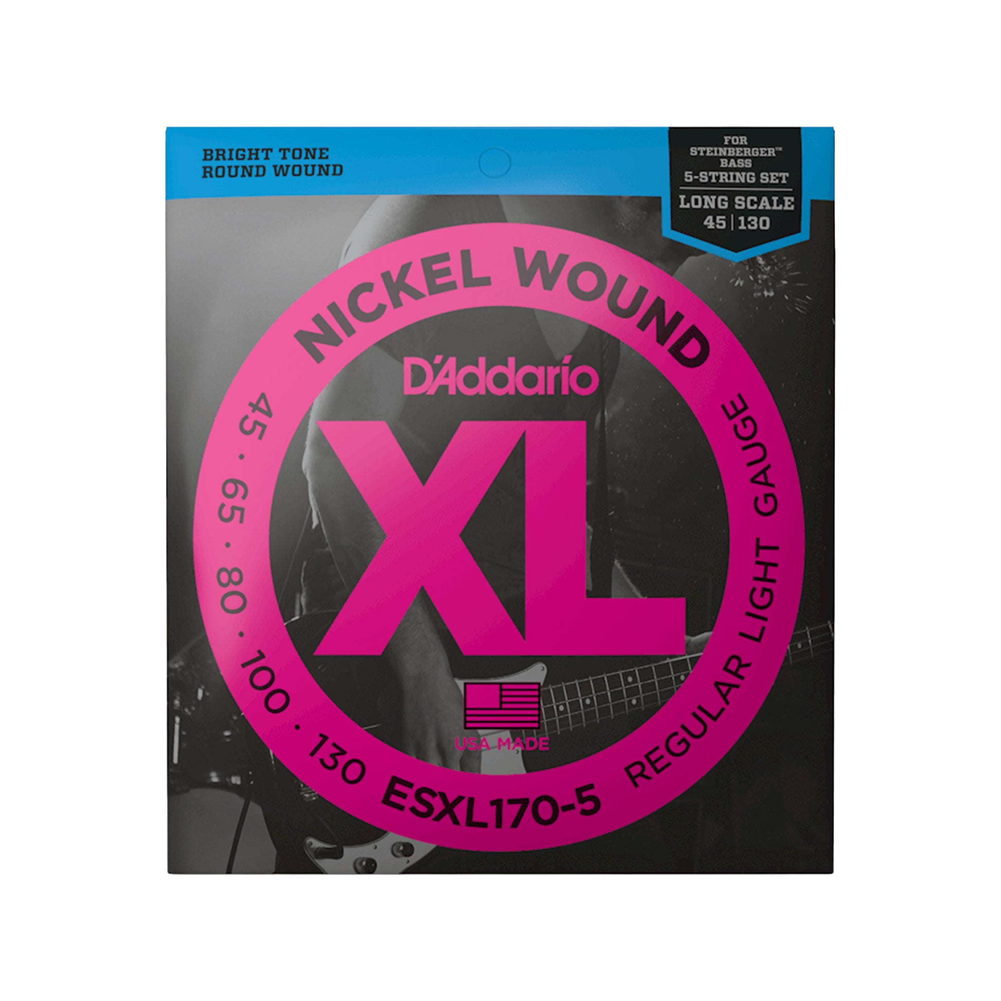 D'Addario ESXL170-5 5-String Double Ball End Regular Light Bass 45-130 Accessories / Strings / Bass Strings