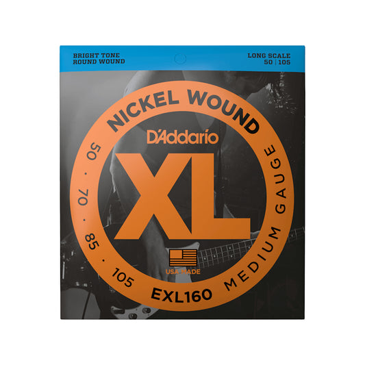 D'Addario EXL160 Nickel Wound Bass Strings Medium Gauge/Long Scale 50-105 Accessories / Strings / Bass Strings