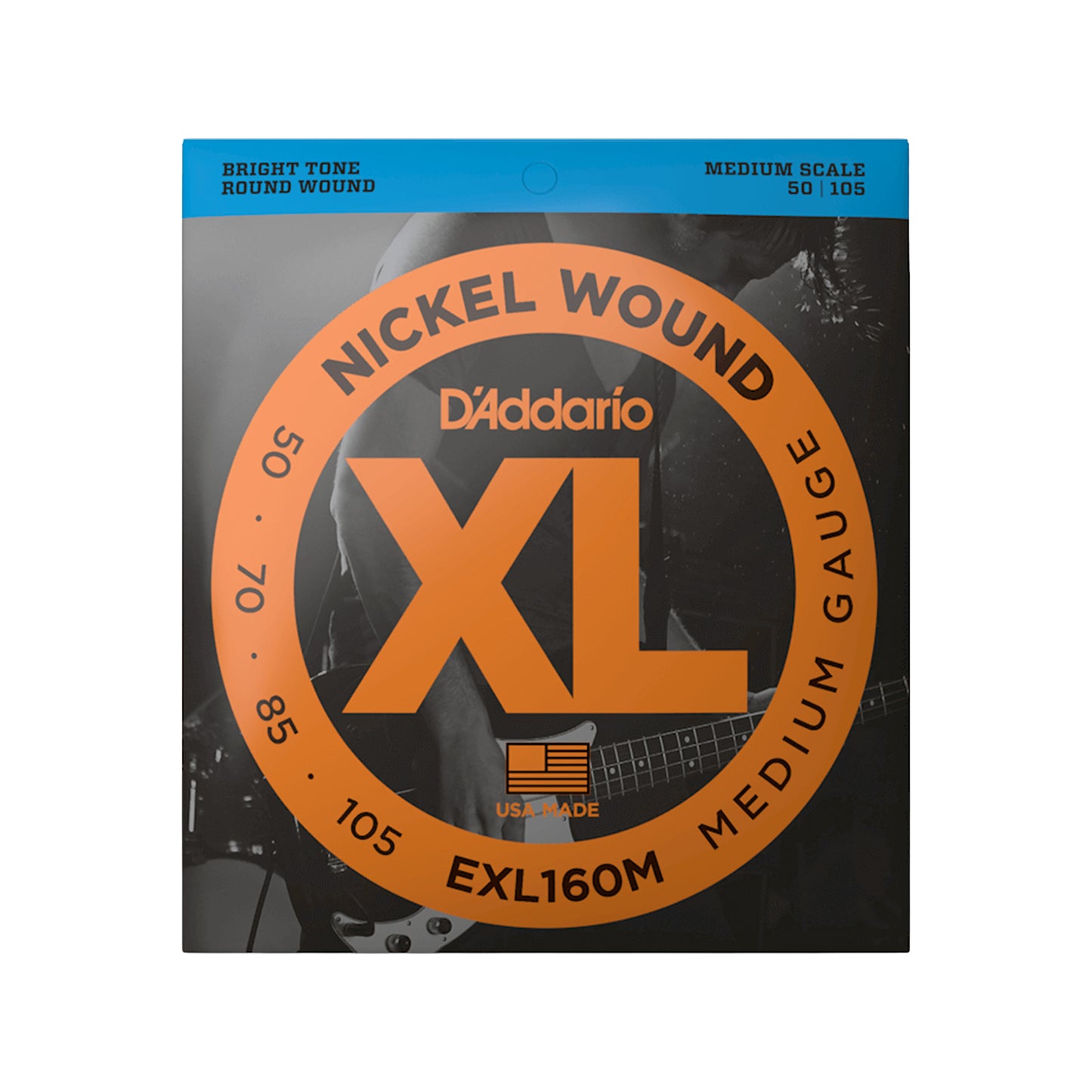 D'Addario EXL160M XL Bass String Medium Gauge/Medium Scale 50-105 Accessories / Strings / Bass Strings