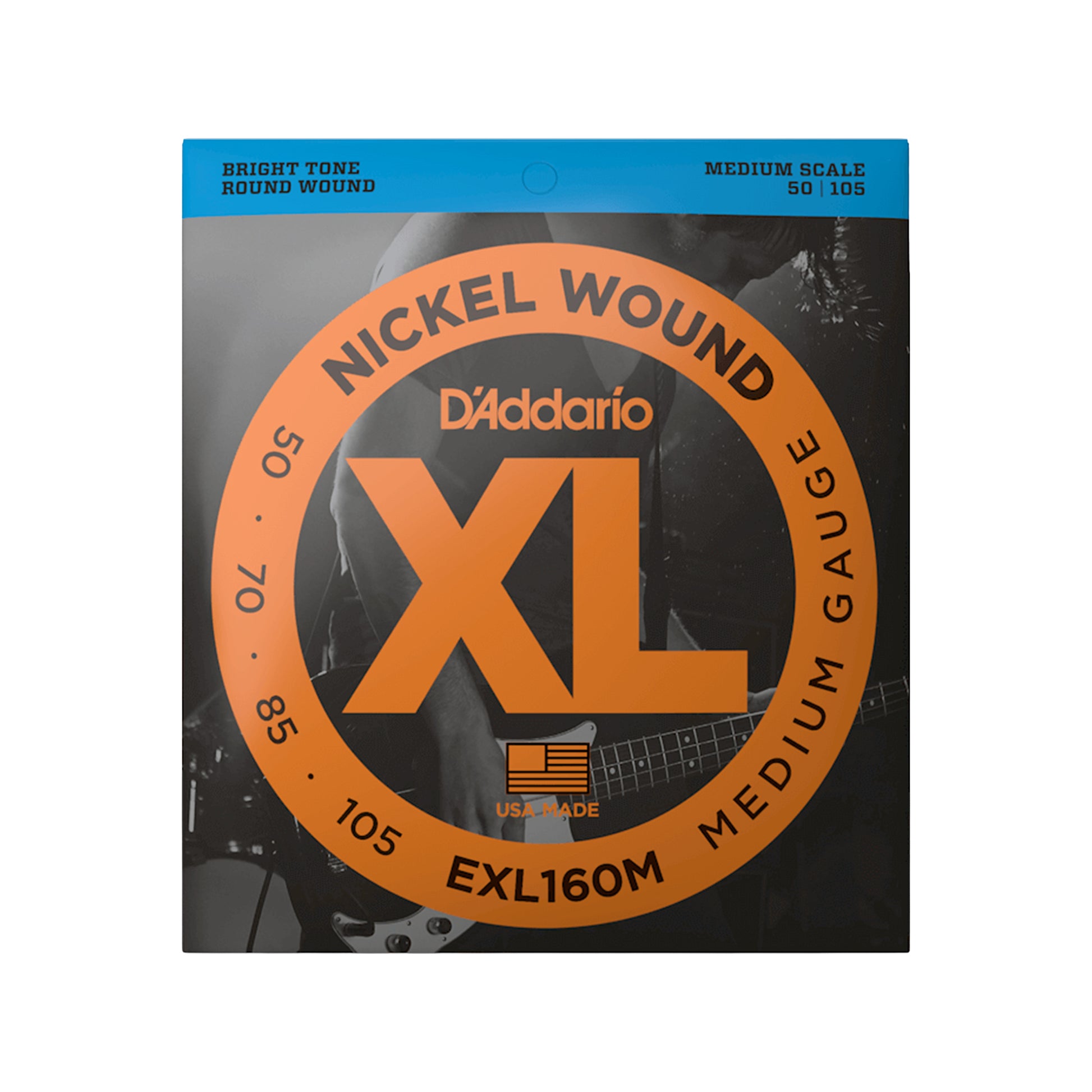 D'Addario EXL160M XL Bass String Medium Gauge/Medium Scale 50-105 Accessories / Strings / Bass Strings